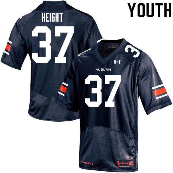 Youth Auburn Tigers #37 Romello Height Navy 2020 College Stitched Football Jersey